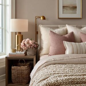 Cozy Pink & Taupe Bedroom Glow
